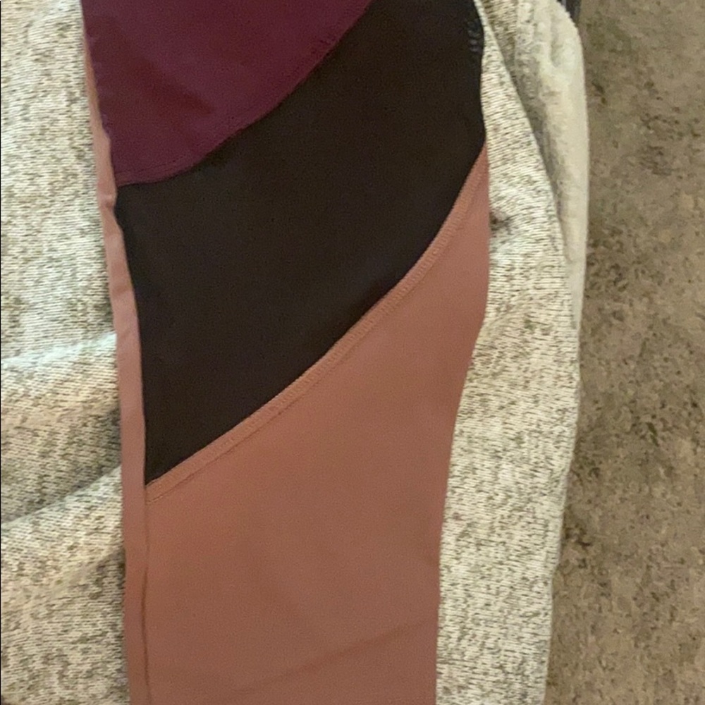 Maroon/multi color leggings
